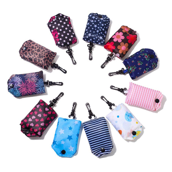 Kaxich Foldable Reusable Grocery Shopping Tote Bags, 6 Pack Eco-friendly Travel Recycle Shopping Bags Folding to fits in Pocket, Waterproof and Machine Washable