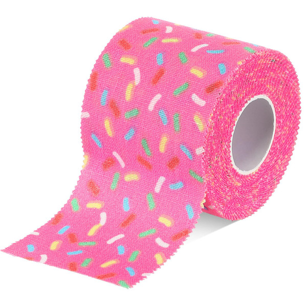 TrelaCo 1 Pcs Wrist Tape Baseball Cross Christian Athletic Tape 2in x 23ft Sports Wrap Cotton for Football Hockey Soccer Baseball Fingers Ankles Wrist Injury Wrap(Colorful Dots,Pink)