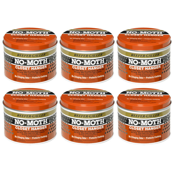 Reefer Galler NO Moth Closet Hanger - Kills Clothes Moths, Carpet Beetles, Eggs & Larvae, 6 Pack Reefer Galler NO Moth Closet Hanger - Kills Clothes Moths, Carpet Beetles, Eggs & Larvae, 6 Pack