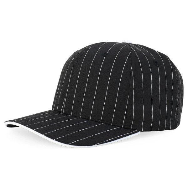 Trendy Apparel Shop 6 Panel Structured Pinstripe Snapback Baseball Cap - Black White
