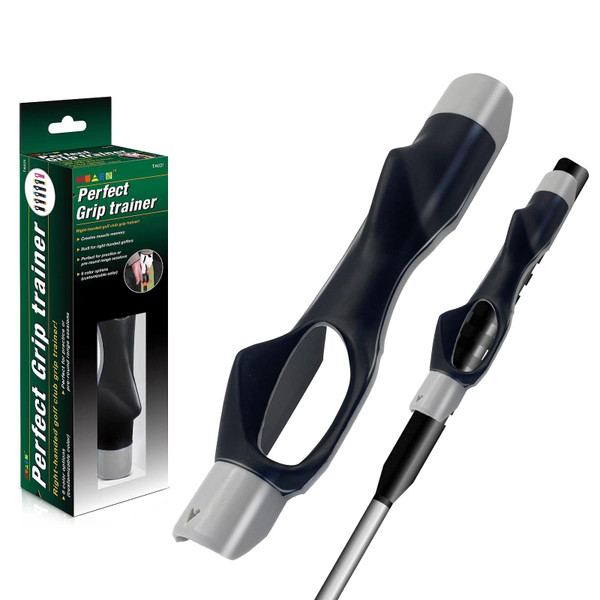 HRUIYL Golf Grip Trainer, Textured Rubber Golf Club Grips, Right Hand, Gray, Golf Training Aid