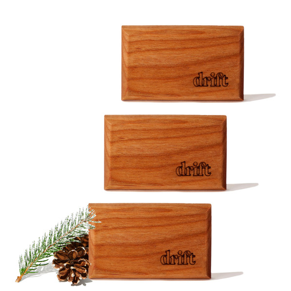Drift Car Air Freshener - The Original Wood Air Freshener - Car Odor Eliminator - Long Lasting Scent - Metal Clip - Essential Oils - Clean Ingredients - Pine Scent 3 Pack Refill - NO CLIP INCLUDED