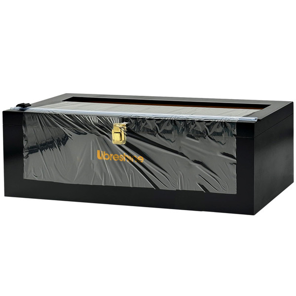 Libreshine Black 18 Inch Commercial Plastic Wrap Dispenser with Cutter & Roller - Heavy Duty 3000ft Film & 1000ft Foil Holder - Fits Butcher, Freezer, Kraft Paper for Restaurant Kitchen Food Service