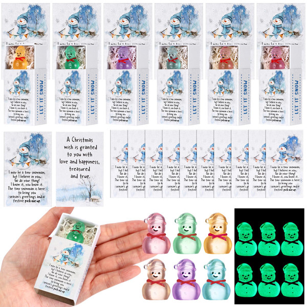 Wonderjune 24 Sets Christmas Emotional Coworker Gifts Employee Appreciation Gifts Bulk Snowman Positive Gifts Christmas Inspirational Gifts Thank You Gifts for Teacher Staff Coworkers Office