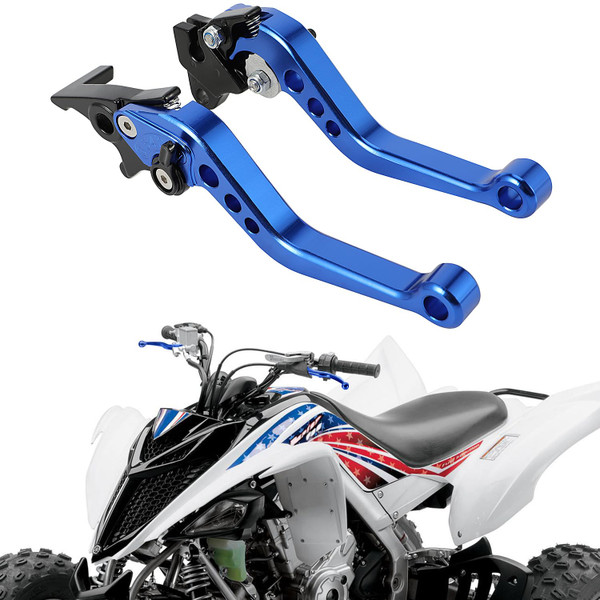 Wacece ATV Clutch and Brake Lever Set Adjustable Handle for Raptor YFM 700R 700 2008-2025 Blue