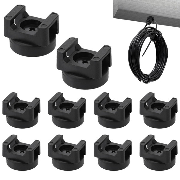 10pcs Magnetic Zip Tie Mounts, Cable Tie Holder Base with Strong Magnet Multipurpose Wire Organizer for Home Office Car Boat Electrical Wiring Cable Management