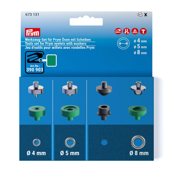 Prym Vario Set Eyelets 4-5-8 mm Fastener Tool, Dark Green 8 Count Prym Vario Set Eyelets 4-5-8 mm Fastener Tool, Dark Green 8 Count