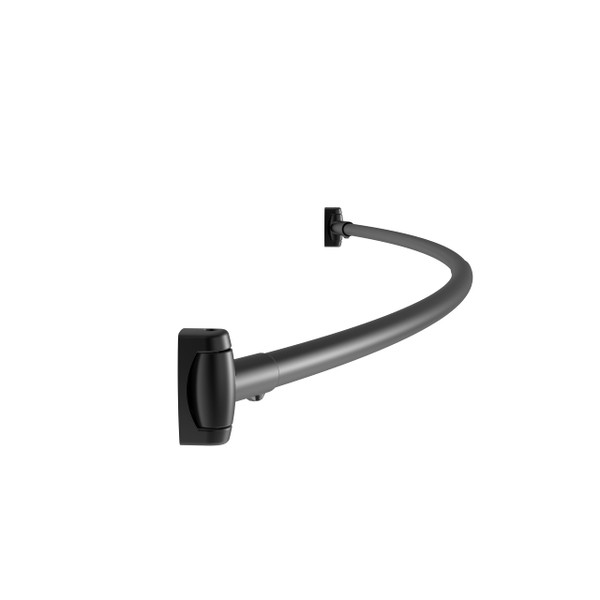 Westbrass CSR60-MB 60" x 1" Stainless Steel Curved Shower Curtain Rod with Mounting Brackets, Matte Black