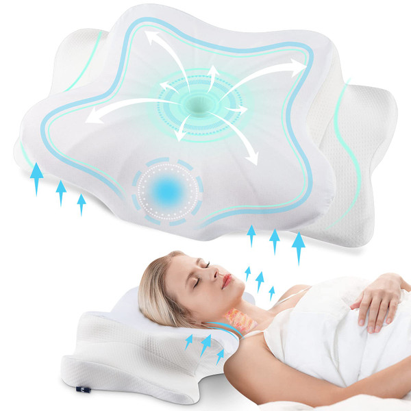 DONAMA Cervical Pillow for Neck and Shoulder,Contour Memory Foam Pillow,Ergonomic Neck Support Pillow for Side Back Stomach Sleepers with Pillowcase-1761246961 DONAMA Cervical Pillow for Neck and Shoulder,Contour Memory Foam Pillow,Ergonomic Neck Support Pillow for Side Back Stomach Sleepers with Pillowcase-1761246961