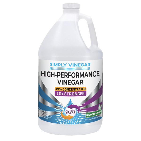 Simply Vinegar Industrial Strength 49% Vinegar – High-Performance Concentrated Cleaner for Home, Garden, Driveways & More – Biodegradable & Bleach-Free (Not for Food Use) - 1 Gallon (128 oz)