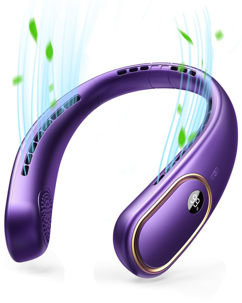 VETIFINAL Neck Fan Rechargeable - 5000mAh Portable Neck Fan with Digital Display, 4 Speeds 75% Stronger Cooling, Hands-Free Personal Fan for Women/Men/Kids, Type-C Fast Charge, Gift-Ready Packaging