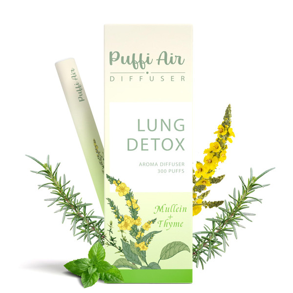 Herbal Diffuser Pen with Extracts of Mullein, Thyme and Mint for Lung Cleansing, Breathing Improvement, Oral Air Freshening and Quitting Bad Habit - 300 Uses 1 Pack, 1 Sticks