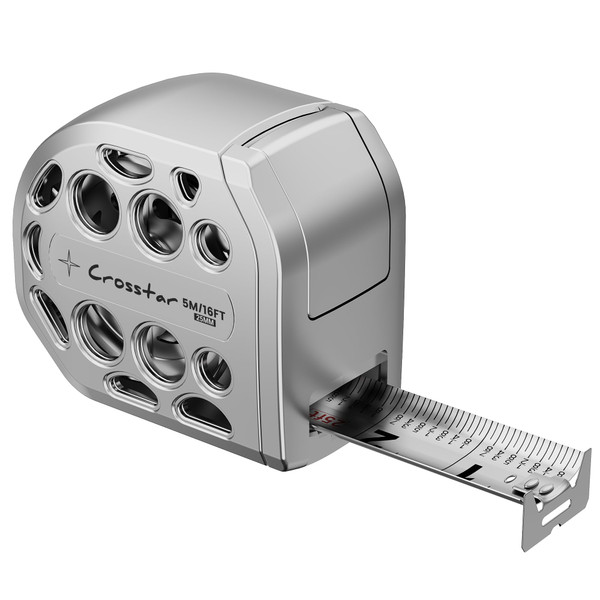 Crosstar 16FT Magnetic Self-Locking Stainless Steel Tape Measure, Double-Sided Scale, Waterproof & Rustproof Retractable Measuring Tape with Hollow Design for Home, Industrial, Woodworking
