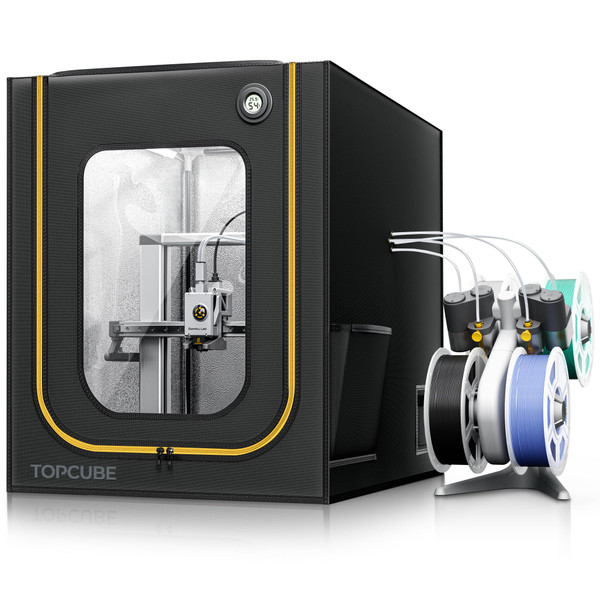 TOPCUBE 3D Printer Enclosure for Bambu Lab A1, Large Size Enclosure with LED Light, Fireproof Waterproof Dustproof Noise Reduction Constant Temperature 3D Printer Cover, 550x600x670MM