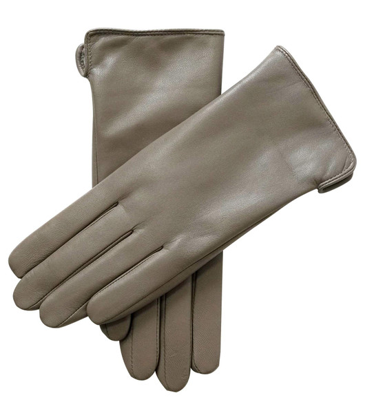 WARMEN Winter Gloves for Women Genuine Leather Warm Cashmere & Wool Blend Lining Touchscreen Windproof Driving Dress (Medium (7), Stone)