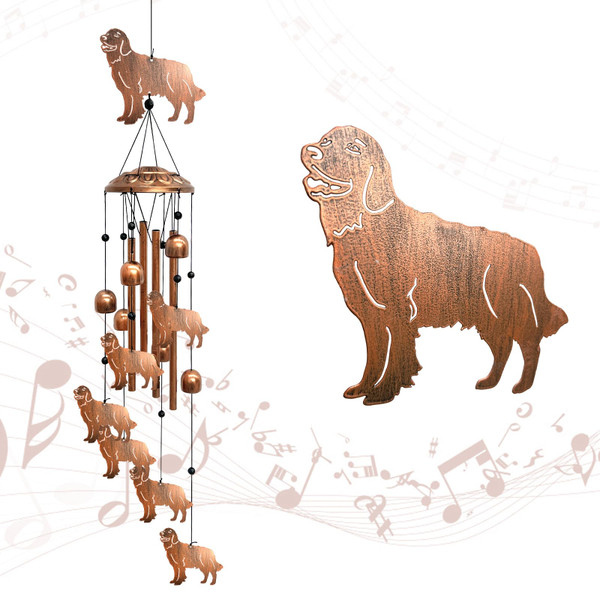 Golden Retriever Wind Chimes for Outside, Metal Windchimes Outdoors Birthday Gifts for Women Memorial Sympathy Wind Chimes for Patio Garden Yard