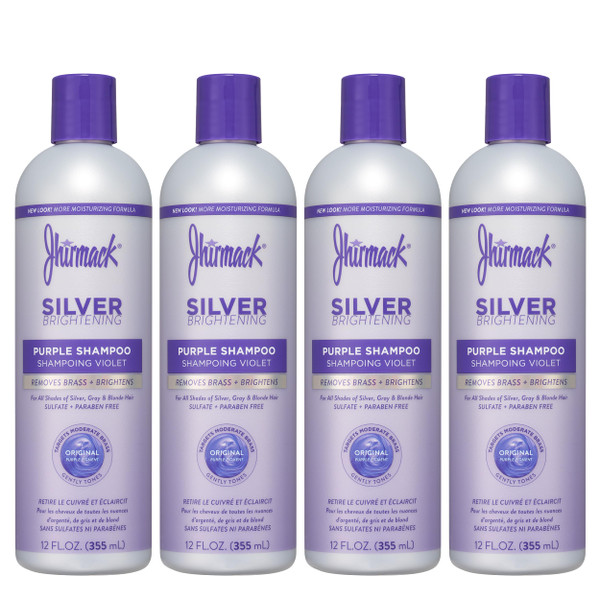 Jhirmack Silver Brightening Purple Shampoo Set of 4 for all types of silver, grey, and blonde hair Jhirmack Silver Brightening Purple Shampoo Set of 4 for all types of silver, grey, and blonde hair