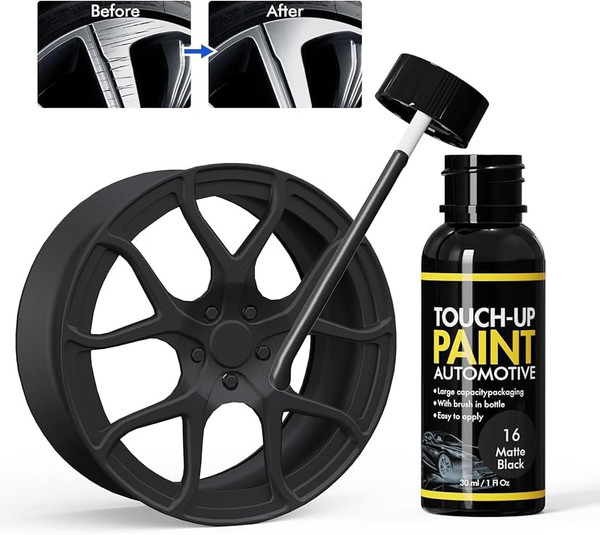 XTryfun Gloss Black Rim Touch Up Paint, Rim Repair Kit Curb Rash, Wheel Touch Up Paint for Quickly Fix Rim Scratches, Chips, Curb Rashes and Surface Damage