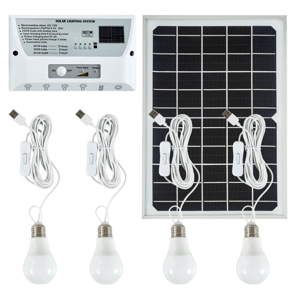 Lovefindahome Solar Powered Indoor & Outdoor Pendant Lights with 4 LED Bulbs, Each 5m Cord, Waterproof, 6000mAh Battery for Yards, Gardens, Patios, Camping, RVs & Sheds