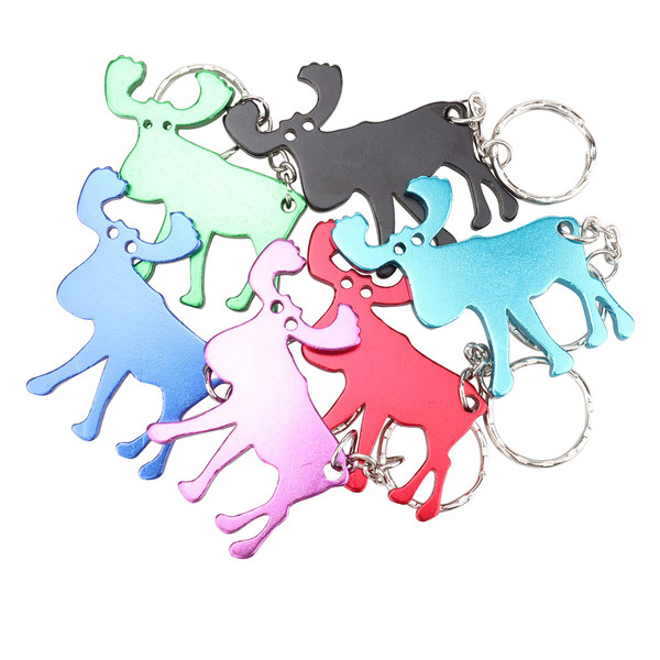 SWATOM Moose Keychain Bottle Opener Beer Opener Tool Key Tag Chain Ring Accessories