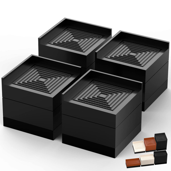 Furniture Risers, Tclouda Bed/Sofa/Desk/Table/Chair Leg/Fridge Lifts to 1.5, 3 and 4 in, Rectangle Adjustable Risers Blocks for Extenders, Heavy Duty Supports Up to 1300 Lbs, 3 in-Black-Square Furniture Risers, Tclouda Bed/Sofa/Desk/Table/Chair Leg/Fridge Lifts to 1.5, 3 and 4 in, Rectangle Adjustable Risers Blocks for Extenders, Heavy Duty Supports Up to 1300 Lbs, 3 in-Black-Square