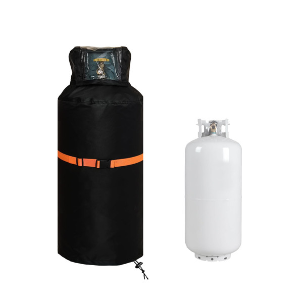 YZNKLXF 40 lb Propane Tank Cover,Top opening,for 40 Pound Steel Propane Tank Cylinder,Heavy-Duty 1020D Double Layer Oxford,With Adjustable Buckle,UV protection,Black