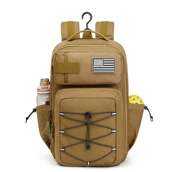 G4Free Pickleball Bag Fits 2 to 6 Paddles, Large Pickleball Backpack with Fence Hook for Men and Women(Khaki)