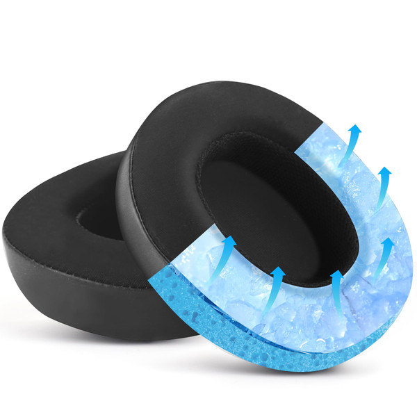 Replacement Earpads for Skullcandy Crusher evo - Replacement Pads for Crusher ANC/Hesh 3 Headphones (Cooling Gel Black)