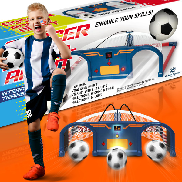 E E-JET GAMES Soccer Trainer, Kids Soccer Exercises Training Set | Improve Agility First Touch Ball Control & Foot-Eye Coordination Hand-Eye