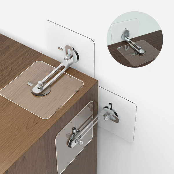 Furniture Anchors Wall Anchors, Anti Tip Furniture Anchors No Drill, Adhesive Furniture Wall Anchors for Baby Proofing - Secure Cabinet Bookcase Dresser Shelf Wall, No Screw, 6 Pairs