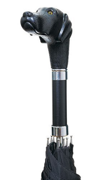 Umbrella,"Scout" The Black Lab Dog. Handle Made In Italy. For the Ultimate Dog Lover!