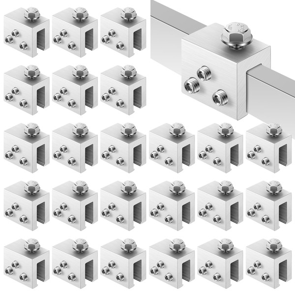 Tandefio 24 Sets Roof Clamp for Standing Metal Roof Standing Seam Bracket Clamp for Heat Cable Snow Guards Solar Panels Module Installation