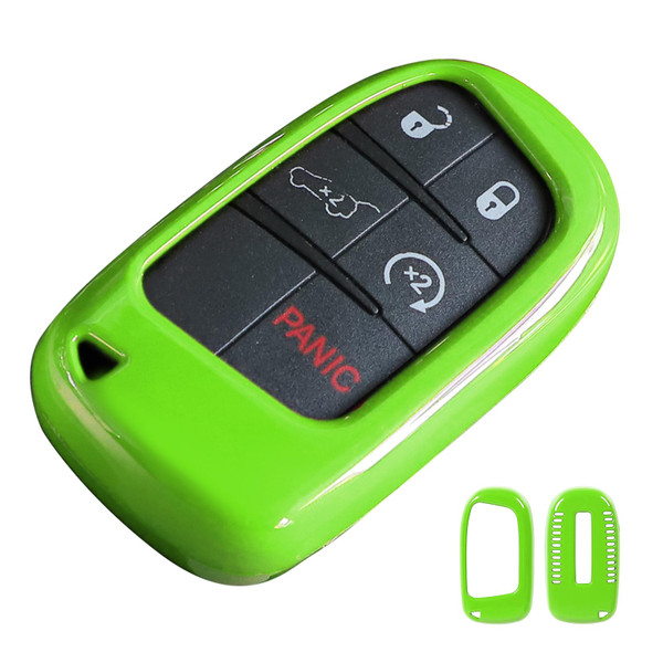 Key Fob Cover Fit for Dodge Charger 2011+, Fit for Dodge Durango 2014+, Fit for Dodge Challenger 2015+, Fob Case Fit for Chrysler 300 2011+ (Green)