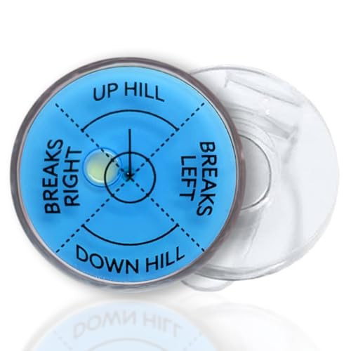 Premium Golf Green Reader Level Ball Marker with High Precision Putting Green Reading Aid | Level Head Golf Marker With Bubble Level | Giftable True Aim Ball Marker Golf Accessories (Blue)