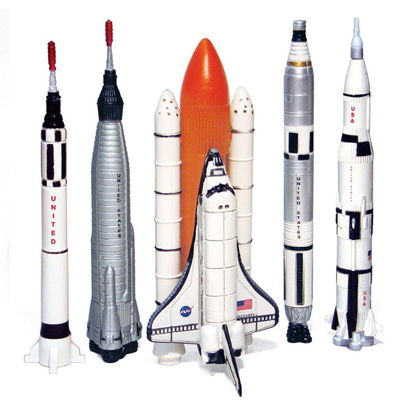 Echo Toys Spaceship Rocket Set - 5 Piece Space Program NASA Collector's Set - Mercury, Gemini, Apollo, Saturn Rockets And Space Shuttles