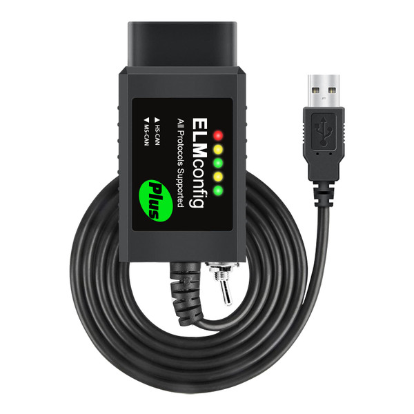 ELM327 USB Adapter OBD2 Scanner for Windows, ELMconfig FoCCCus Diagnostic Scan Tool with MS-Can/HS-Can Switch for Ford Lincoln Mazda Mercury Series Vehicles (CC0001)