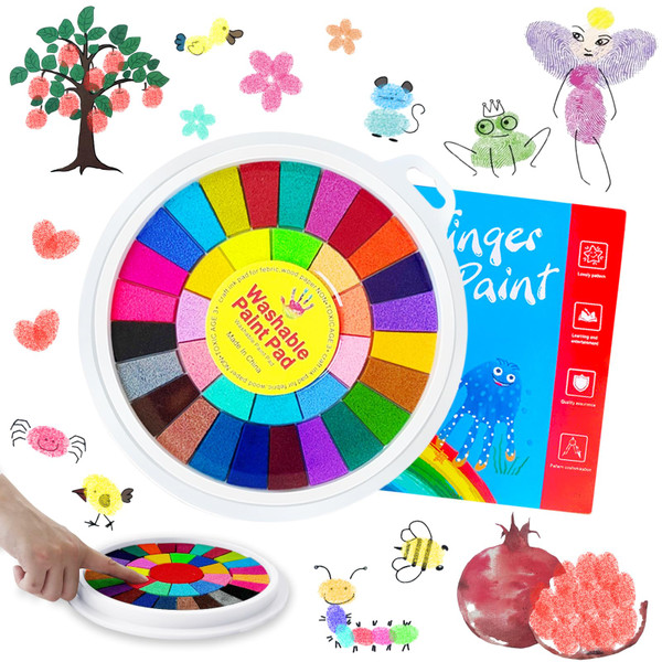 36 Colors Finger Paint Kit,Washable Funny Finger Painting Kit with Book,Art Painting Supplies for Painting DIY Crafts,Early Learning,Travel Activities,Gifts