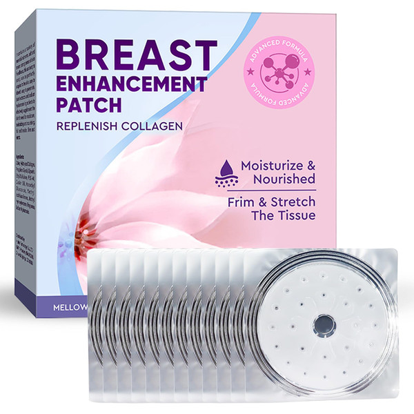 NECALON Breast Enhancement Patch, Breast Enhancer Patch, Bust Firming Mask Nourish, Balance, Firm & Lift Sagging Breasts, Reduces Fine Lines and Wrinkles for Beautiful Breasts, 12Pcs