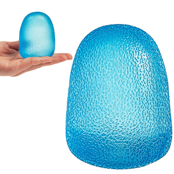 MUYMUT GummiFlex Mega Sensory Stress Toy – High-Density Gel-Filled, Slow-Rising, Textured Fidget Toy for Stress & Anxiety Relief, Hand Workout – ADHD, Autism, Office & Students – 3.5", 1Pc, Blue