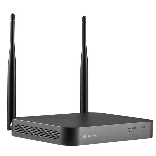 Kittyhok Wireless NVR Security System 10CH Black Recorder with Dual WiFi Router, Long Range WiFi, Built-in Speaker, Motion Recording & Alerts, Supports up to 6TB HDD