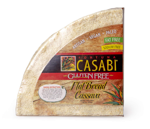 Casabi Artisan Flatbread 12-Pk (Cassava Bread) ***Bake First***, Gluten-Free (GF), Vegan, Paleo, Low Fodmap, AIP Friendly, Casabe, 100% Yuca Root. 7.05 oz/pk (FB 12-Pack)