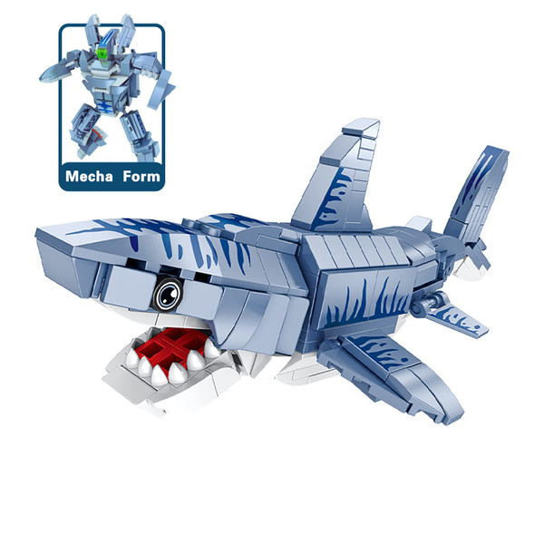 Neomoner Shark Building Blocks Party Favors, 2 in 1 Deep Sea Creatures Building Toy Set, Party Favor for Age 6-12 Years Old Boys & Girls Valentine's Day, Birthday (230pcs)