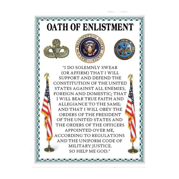 Oath Of Enlistment - U.S Military Patriotic Wall Art, This Motivational Wall Decor Poster Is An Ideal Inspirational Art For Home Decor, Bedroom Decor, Boys Room Decor, or 4th Of July, Unframed - 8x10