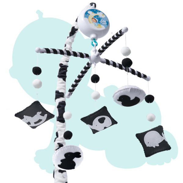 Montessori Mobile Baby for Crib (TINITIGIES) - Black and White Mobile Give Visual Stimulation to Engage Your Newborn - Baby Crib Mobile for Boys & Girls - Baby Mobile for Crib