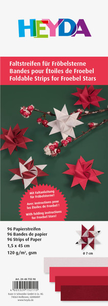 Heyda Folding Strip Set for Froebel Stars 1.5 x 45 cm Red