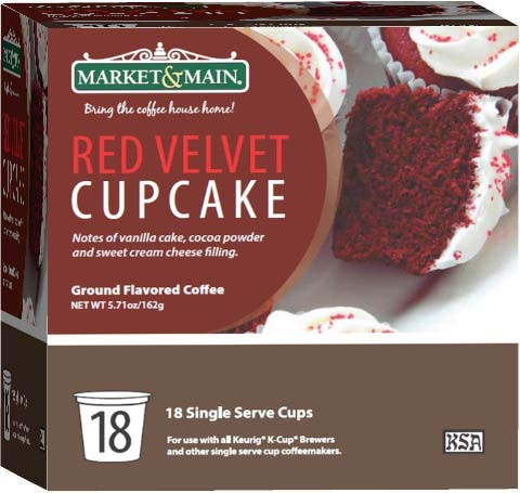 Market & Main OneCup, Red Velvet Cupcake, Compatible with Keurig K-cup Brewers, 18 Count