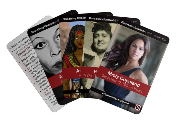 Urban Intellectuals Black History Flashcards - Volume 2, Famous Black Women, Education Resources for High School, Exceptional African-American Women Heroes