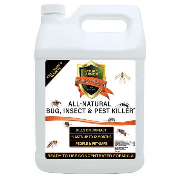 Natural Bug, Insect & Pest Killer & Control Including Fleas, Ticks, Ants, Spiders, Bed Bugs, Dust Mites, Roaches and More for Indoor and Outdoor Use, 128 Fl Oz Gallon Refill