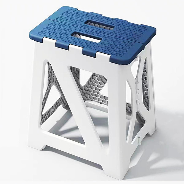 GOYUWEN Foldable Bath Shower Safety Chair Seat Blue, Foldable and Anti-Slip Bench Bathtub Stool for Elderly or Seniors (Foldable ShowerChair 15.7" H Blue Seat Size 12.4" x 8.3“)