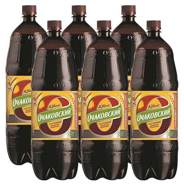 Classic Russian Ochakovskiy Food Drinks Kvass Soda Imported Fermented Probiotic Drink - Made With Rye Bread (6 Pack)